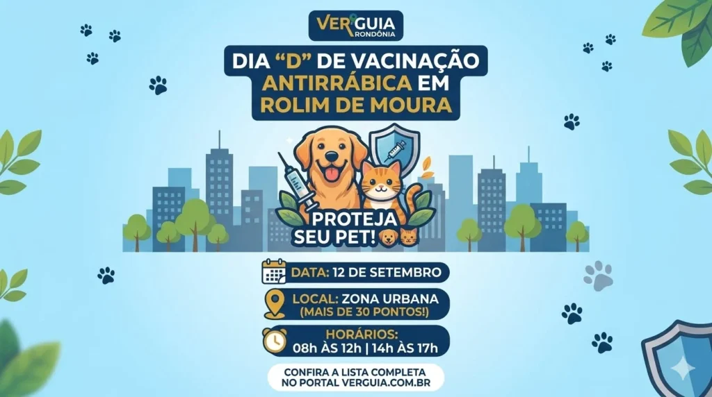 Semusa confirma “Dia D” de Vacinação Antirrábica na zona urbana de Rolim de Moura; confira os pontos