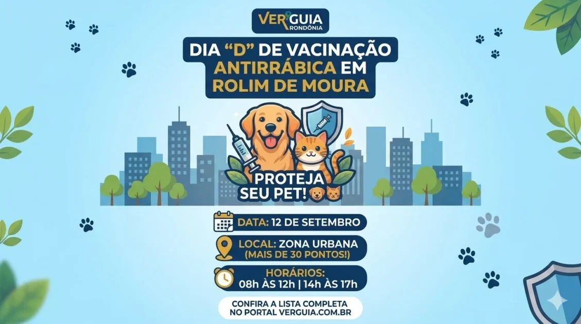 Semusa confirma “Dia D” de Vacinação Antirrábica na zona urbana de Rolim de Moura; confira os pontos