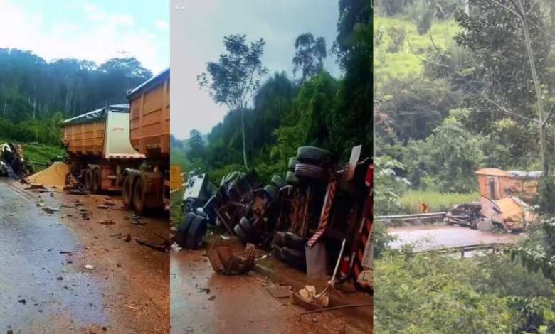 Motorista morre em grave acidente entre bitrens na BR-163, entre Trairão e Caracol no Pará
