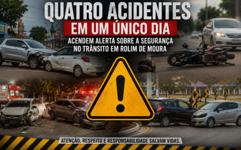 Quatro acidentes em um único dia acendem alerta sobre a segurança no trânsito em Rolim de Moura