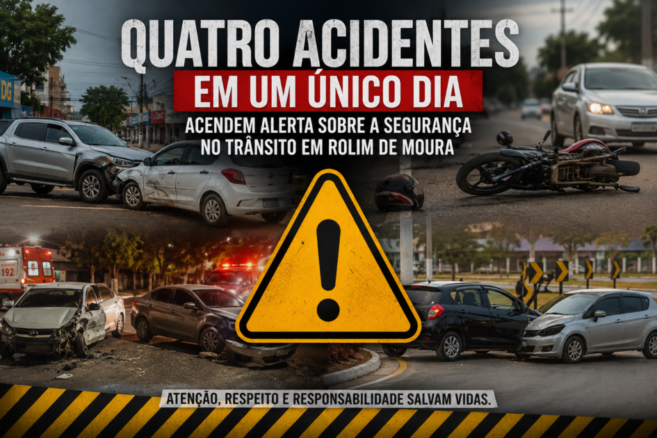 Quatro acidentes em um único dia acendem alerta sobre a segurança no trânsito em Rolim de Moura