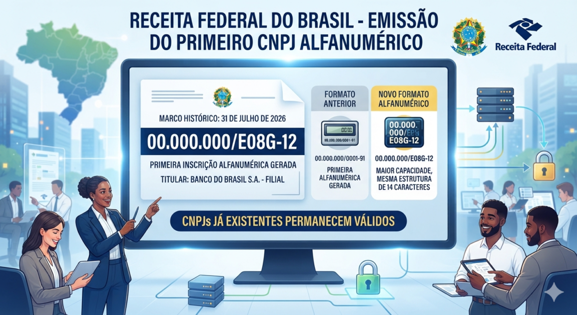 Receita Federal gera o primeiro CNPJ em formato alfanumérico