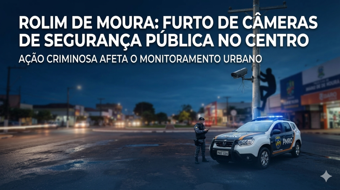 Flagrado: Homem Escala Poste e Furta Câmeras de Monitoramento em Rolim de Moura