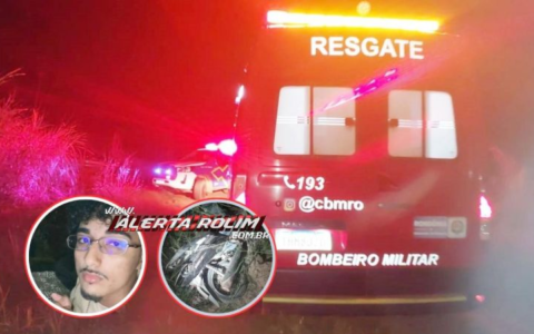 Jovem de 21 anos morre após grave acidente na RO-383, próximo à ponte do Rio Anta, em Rolim de Moura-RO