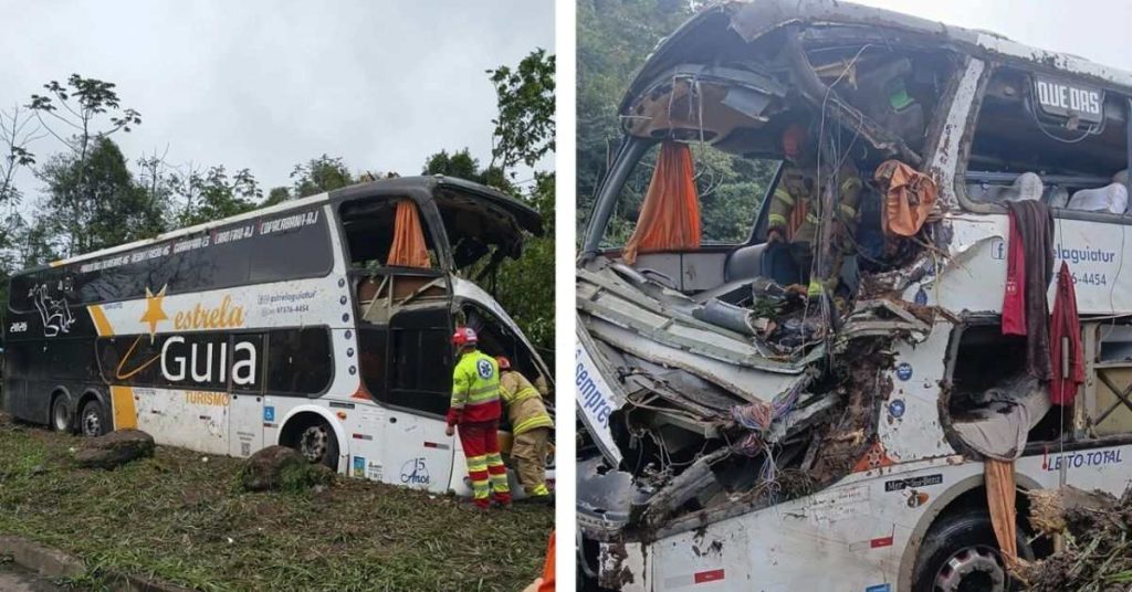 Acidente com ônibus na BR-040 deixa 10 vítimas fatais e dezenas de feridas no Rio de Janeiro