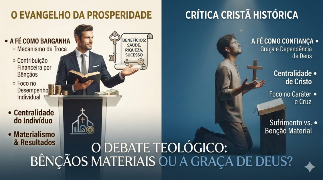 No “evangelho da prosperidade”, a fé é transformada em barganha com Deus em troca de bens materiais.
