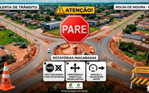 Rotatórias inacabadas em Rolim de Moura viram motivo de preocupação entre moradores