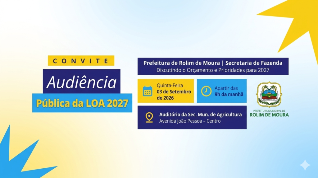 População rolimourense é convocada a participar da audiência publica sobre orçamento de 2027