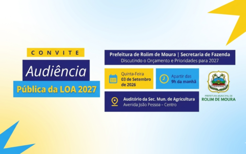 População rolimourense é convocada a participar da audiência publica sobre orçamento de 2027