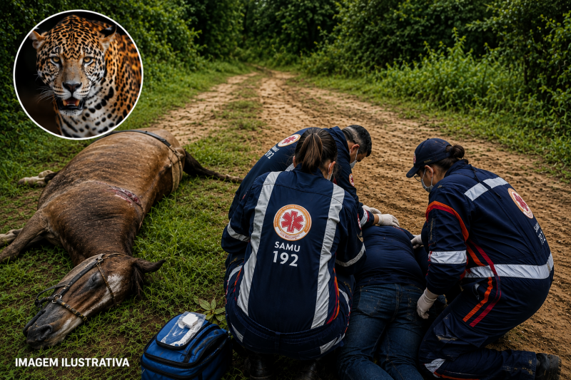 Homem sobrevive a ataque de onça após égua ser morta em propriedade rural de Porto Velho