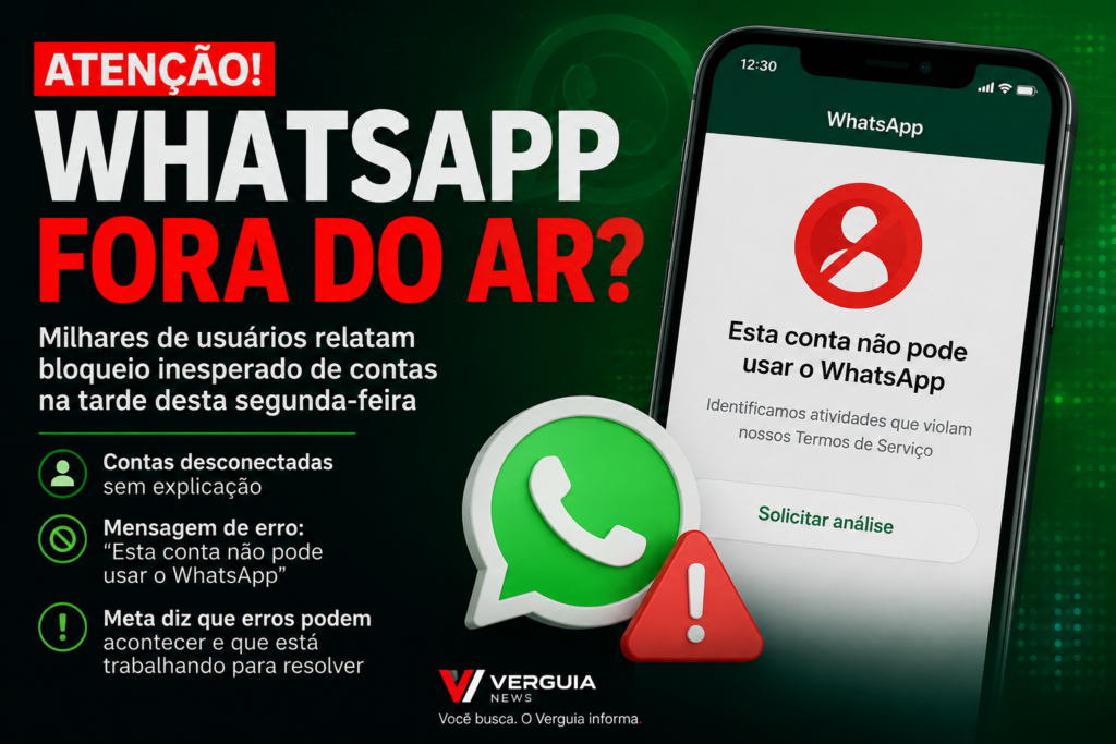 WhatsApp apresenta falha e milhares de usuários relatam bloqueio inesperado de contas nesta segunda-feira