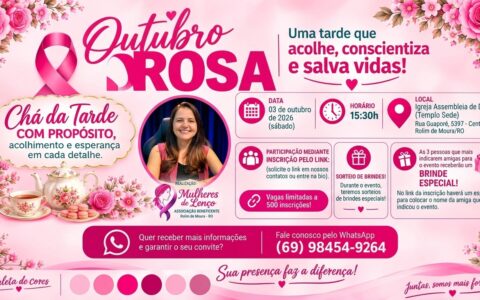 Outubro Rosa: Mulheres de Lenço promove tarde especial de acolhimento, informação e conscientização em Rolim de Moura