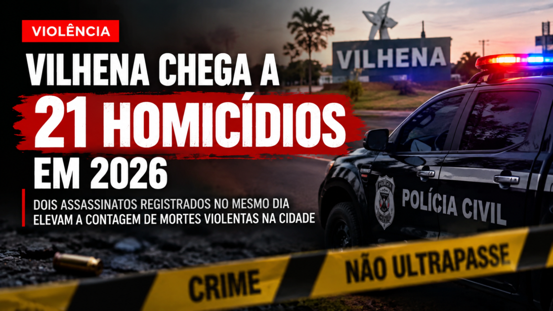 Vilhena chega a 21 homicídios em 2026 após dois assassinatos registrados no mesmo dia