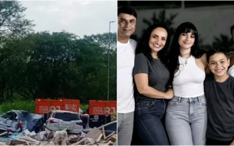 Cinco pessoas da mesma família morrem em acidente envolvendo caminhão e quatro carros na BR-393