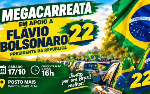 Megacarreata em apoio a Flávio Bolsonaro está prevista para este sábado em Rolim de Moura