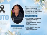 Nota de Falecimento: Morre aos 61 anos Davi Mello, em Rolim de Moura