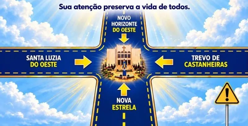 Romeiros percorrem rodovias de acesso a Rolim de Moura durante a madrugada em homenagem a Nossa Senhora Aparecida